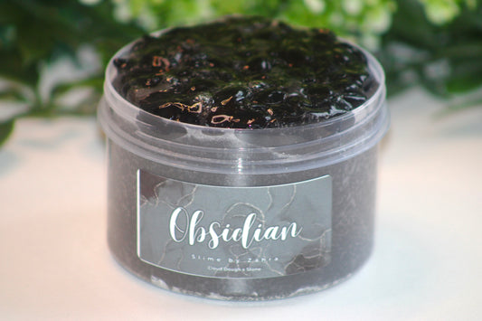 Limited Slime🖤 "Obsidian" - Cloud Dough Slime x Stones