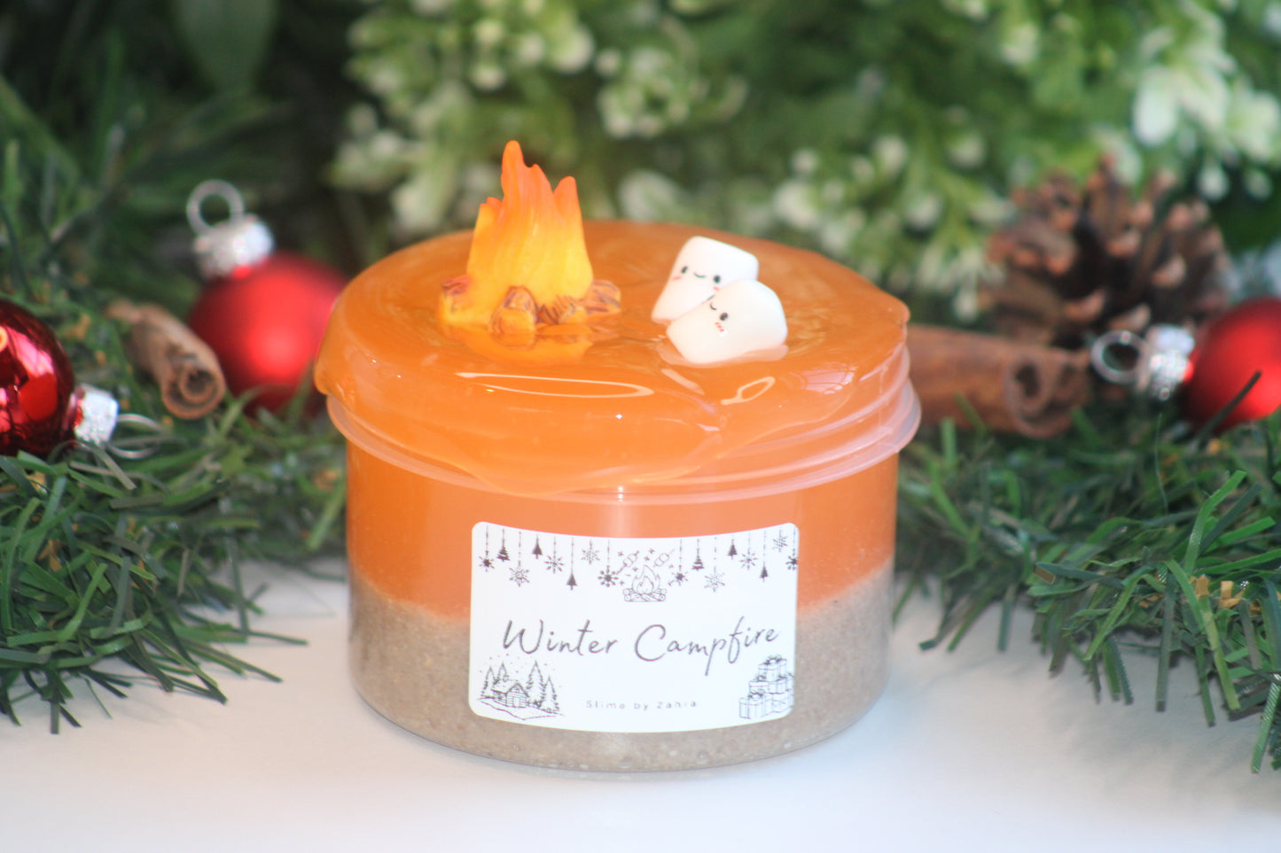 Limited Slime 🔥 "Winter Campfire" - Sand x Clearslime