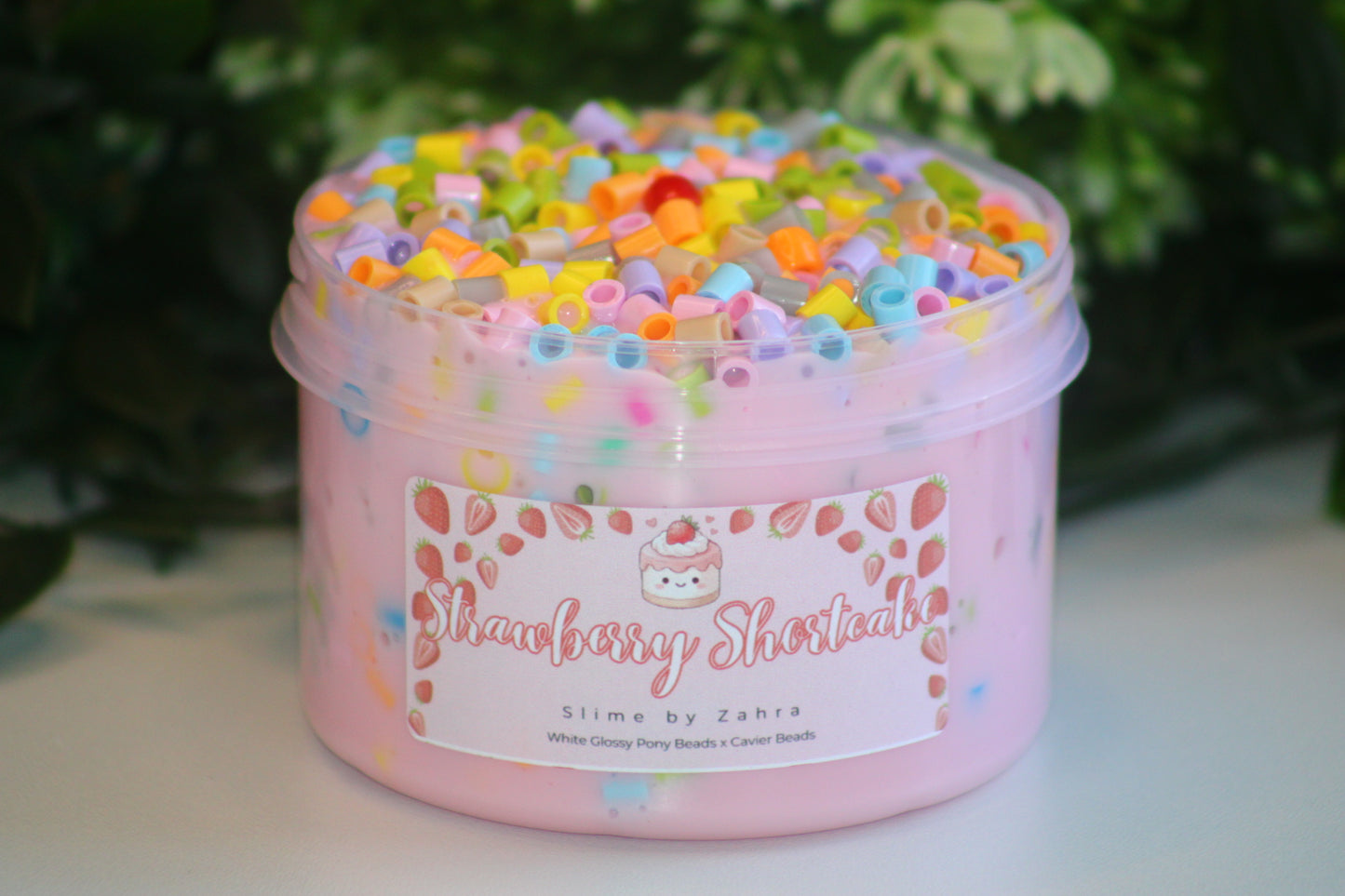 Limited Slime🍓 "Strawberry Shortcake" - Pony Beads x Cavier Beads