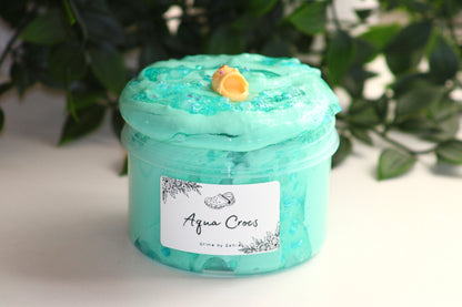 🩴Limited Slime - "Aqua Crocs" - Thick and Glossy x Bingsu/Slushy Beads