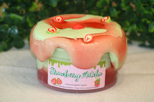 Limited Slime 🍓🍵 "Strawberry Matcha" - Woodglue Butter x Clear
