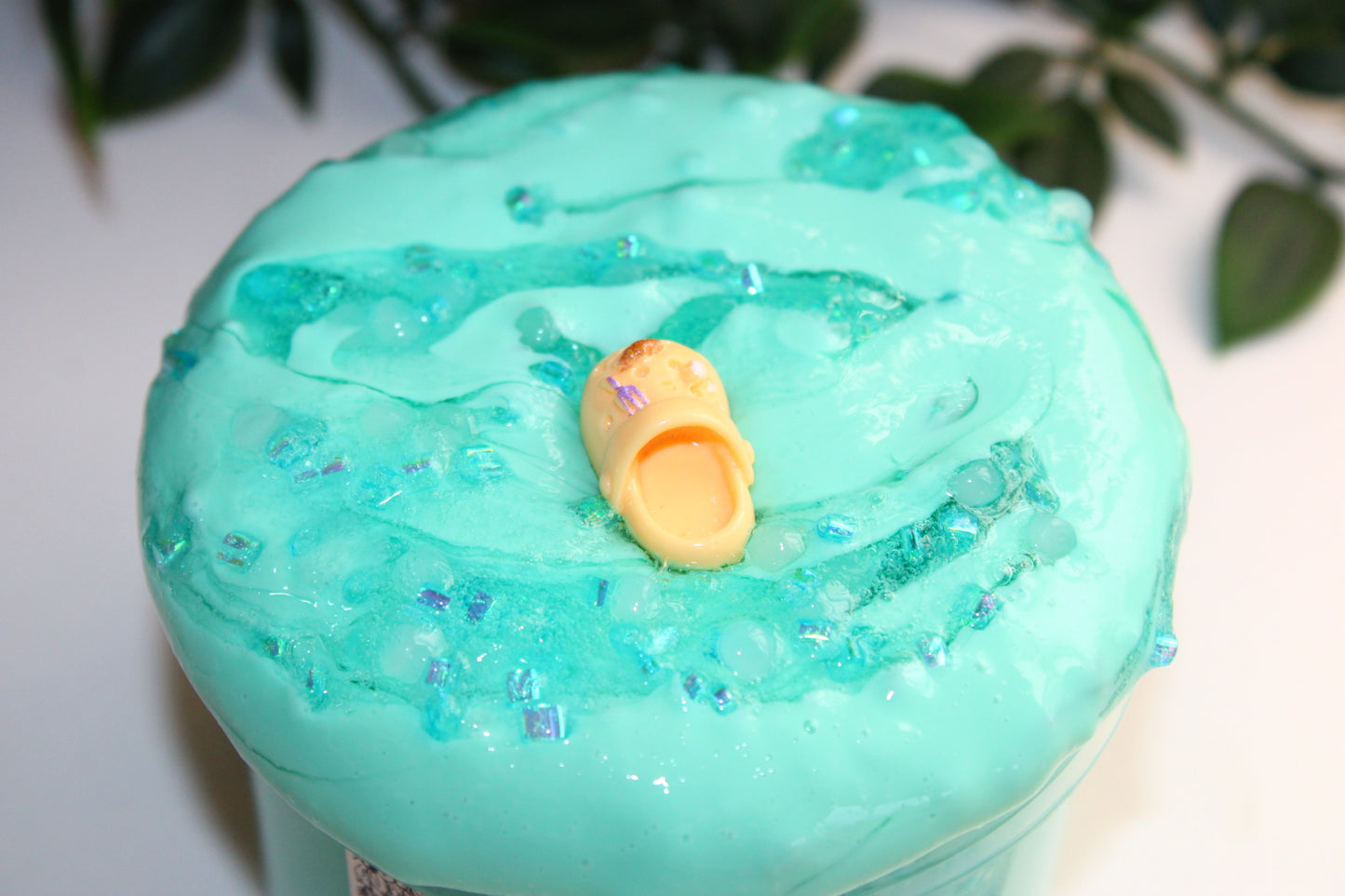 🩴Limited Slime - "Aqua Crocs" - Thick and Glossy x Bingsu/Slushy Beads