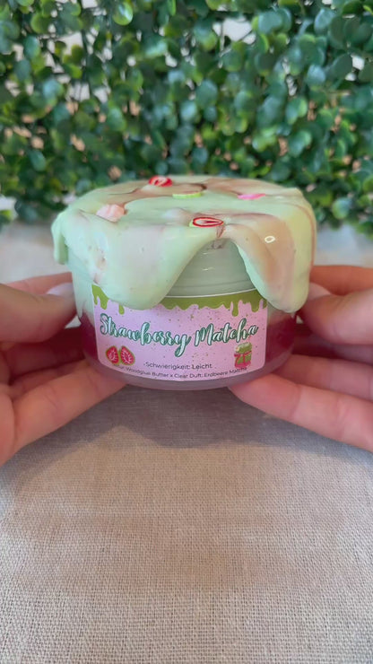 Limited Slime 🍓🍵 "Strawberry Matcha" - Woodglue Butter x Clear